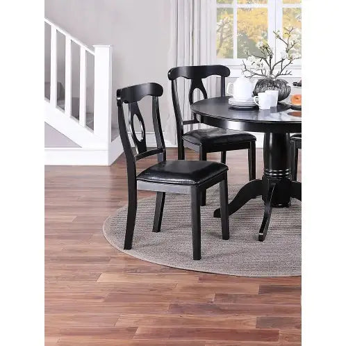 Classic 5pc Dining Set, Round Table with Cushioned Chairs