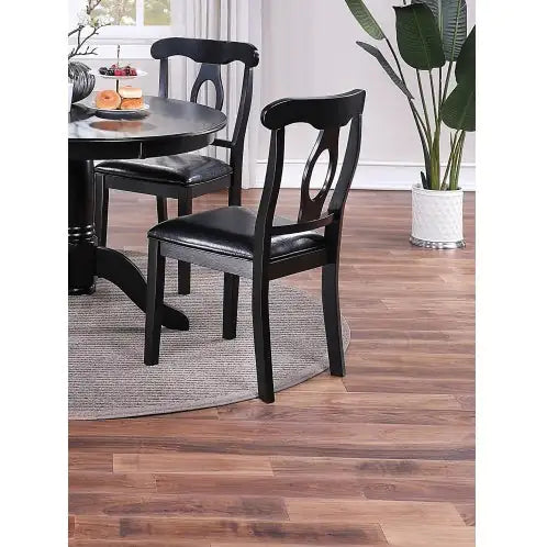 Classic 5pc Dining Set, Round Table with Cushioned Chairs