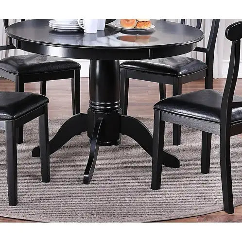 Classic 5pc Dining Set, Round Table with Cushioned Chairs